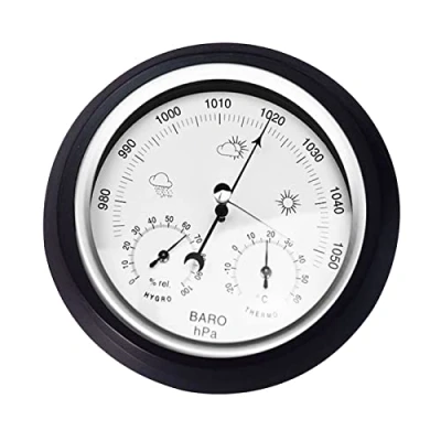 Image of MONOJLY Barometer Upgraded Thermometer Hygrometer Weather Forecast Pressure Gauge Temperature Humidity Measurement Wall Mounted