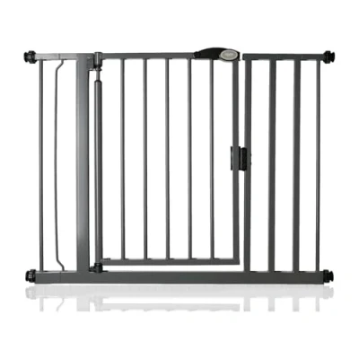 Image of Safetots Pressure Fit Self Closing Stair Gate, 96.6cm 103.6cm, Slate Grey, Auto Baby Safety Barrier for Toddler, Easy Installation