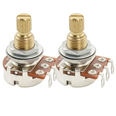 Image of Musiclily Pro Brass Thread Mini Metric Sized Control Pots A1 Meg Audio Taper Potentiometers for Guitar (Set of 2)