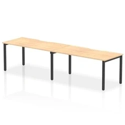 Image of Evolve Plus 1600mm Single Row 2 Person Bench Desk Maple/Black