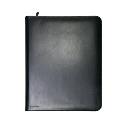 Image of Monolith 2924 A4 Leather Conference Folder Zipped Black