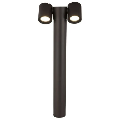 Image of Wall Street Outdoor Floor Bollard Lighting Black, 2 Light IP54, GU10