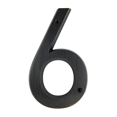 Image of HASWARE House Number Sign 6 Inch (15 cm) Vintage Style Aged Bronze Finish Door Numbers Signage Plaque Street Home Address Numerals,Zinc Alloy[Number 6]