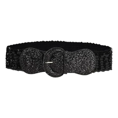 Image of YIZITU Stretchy Waist Chain Sequins Belt for Women Prom Banquet Club Party Hot Girl Oversize Buckle Stunning Glitter