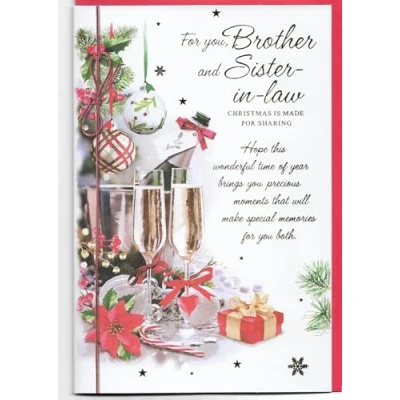 Image of Christmas Card For Brother and Sister in Law 23 x 15 Cm (9 6 inches) You is Made Sharing