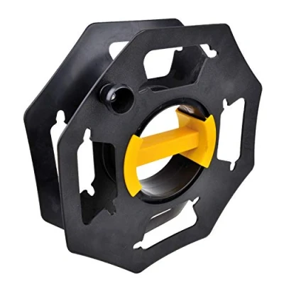 Image of cartrend Caravan Hand Cable Reel, Empty for Camping and Household, up to 25 m Cable, Plastic, Black/Yellow