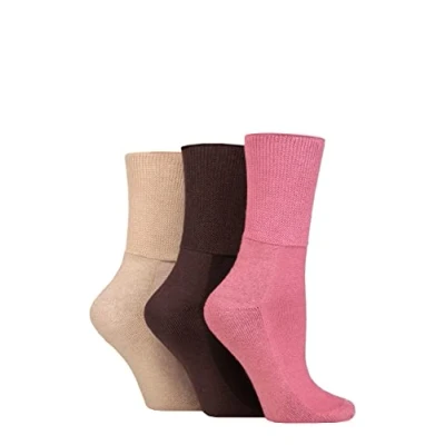 Image of SOCKSHOP Iomi Footnurse Bamboo Cushioned Foot Diabetic Socks Dusky Pink 4 7 Unisex
