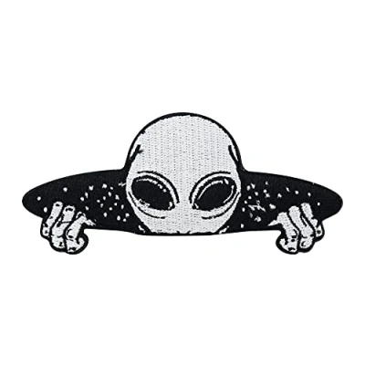 Image of Aliens are Coming Iron on Patch UFO Embroidery Patch, Space Stars ironable Patches, NASA Badges Finally Home