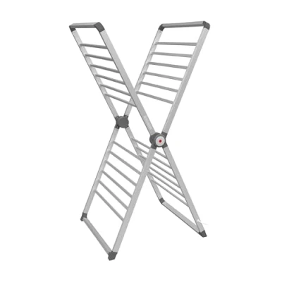 Image of BLACK+DECKER BXAR63189GB x Frame Folding Heated Clothes Airer, 12.5m Drying Space, Aluminium, 126 71 56.5cm