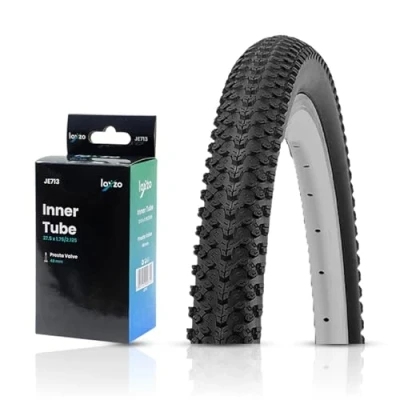 Image of Laxzo ® Bicycle 27.5 x 2.125 Bike Tyre 57 584 30 TPI Tyres with Presta Valve Inner Tubes for MTB Mountain Hybrid