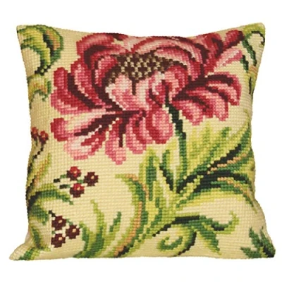 Image of Collection d&#039;Art Cross Stitch Cushion: Wild Rose (Right), acrylic