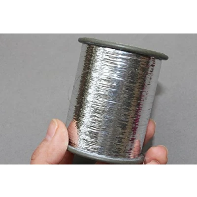 Image of Tigofly 1 Spool 8000m 12 Colors Holographic Tinsel Flashabou Flat Mylar Sparkle Flash Fly Tying Materials Width 1/92&quot; (siver)
