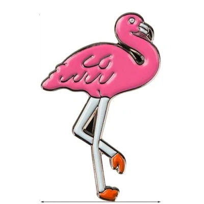 Image of Pink Flamingo Animal Bird Metal Enamel Pin Badge Lapel
