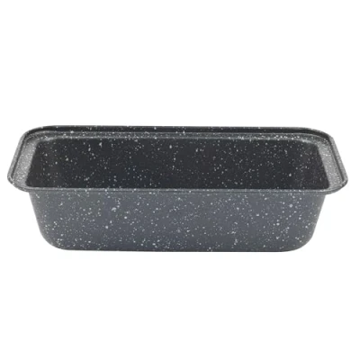 Image of Salter BW07037EU7 Megastone 27cm 1lb Loaf Tin Non Stick Rectangular Cake Pan, Carbon Steel, Easy Clean, Lightweight Bread Baking Tray, Oven Safe Up to 220C, Maltloaf, Banana