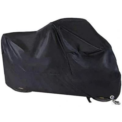 Image of Motorcycle Cover, Winterproof Waterproof Outdoor Motorbike Cover 190T Oxford Fabric with Lock Holes Dustproof (245 * 105 125 cm)