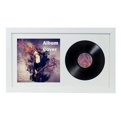 Image of 12&quot; / 10&quot; 7&quot; Double Vinyl LP Record and Album Cover Frame Memorabilia Wall Display (Matt White, 12&quot;)