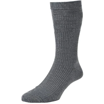 Image of HJ Hall Softop HJ190 Extra Wide Soft Top Wool Rich Socks/UK Sizes 6 11 and 13 (UK Eur 39 45, Mid Grey)