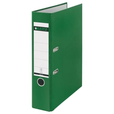 Image of Leitz 80mm Foolscap 180 Degree Plastic Lever Arch File Spine Green