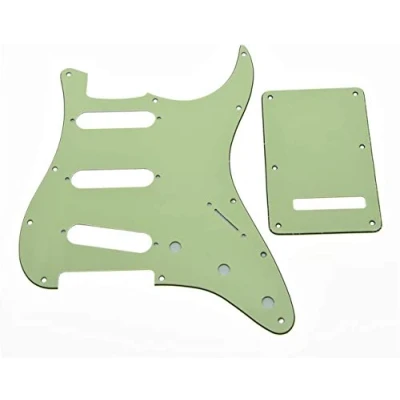 Image of Dopro 11 Hole Strat SSS Pickguard ST Back Plate Trem Cover Mint Green 3 Ply