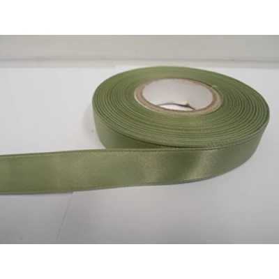 Image of 2 metres of 15mm Satin Ribbon Moss Dusky Sage Green Double Sided 15 mm 1.5cm
