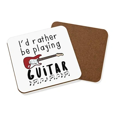 Image of I&#039;d Rather Be Playing Guitar Coaster Drinks Mat