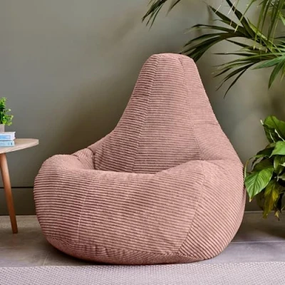 Image of icon Dalton Cord Recliner Bean Bag, Dusk Pink, Large Adult Bag Chair with Filling Included, Comfy Chair, Living Room Furniture, Bedroom Furniture