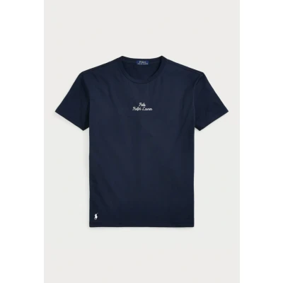 Image of Polo Ralph Lauren Classic FIT LOGO Jersey Tshirt Basic Tshirt, Men&#039;s, Size: XL, Marine