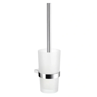 Image of Smedbo &quot;Air&quot; Toilet Brush with Frosted Glass, Polished Chrome