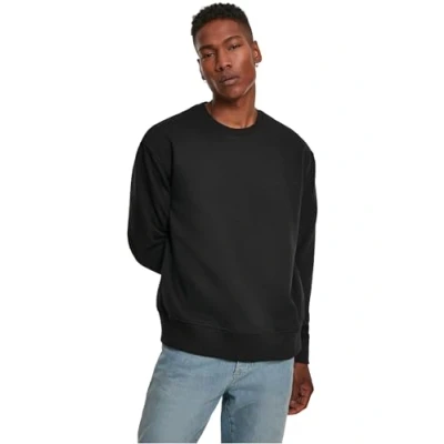 Image of Build Your Brand Men&#039;s Premium Oversize Crewneck Pullover Sweater, Black, S