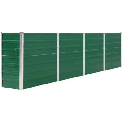 Image of vidaXL Raised Garden Bed 320x40x77 cm Galvanised Steel Green