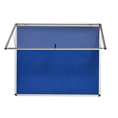 Image of Bi Office Display Case Enclore Top Hinged Fire Retardant, Blue Felt, Aluminium Frame, 92,4x65,3 cm (8xA4)