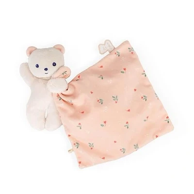 Image of Kaloo Carré Douceur Leaves of Love Teddy Bear Comforter Square: 7.1&quot; x / 18 cm Babies’ Soft Toy Ultra Materials Gift Box K972005