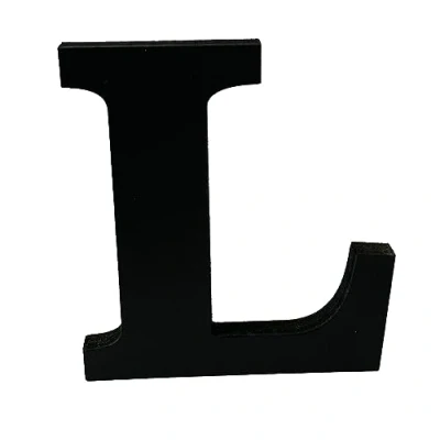 Image of Black Wooden MDF Letter L Size 8cm Tall Free Standing Letters for Arts &amp; Crafts Personalized Name Decor