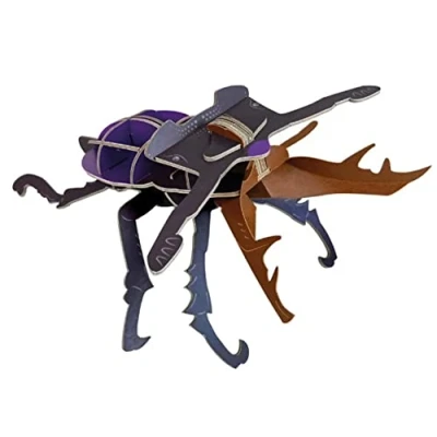 Image of Build Your Own Striking Stag Beetle Pull Tab Pincer Snapping Action Eco Friendly Cardboard Craft Kit Ages 8+