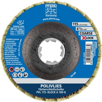 Image of 5x Pferd Polivlies Flap Disc PVL 115 X Lock A 100 G