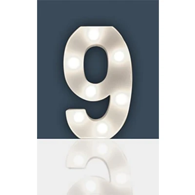Image of Battery Operated 3D LED Number Light Perfect for use as a Night or at Weddings and Parties (Number 9)