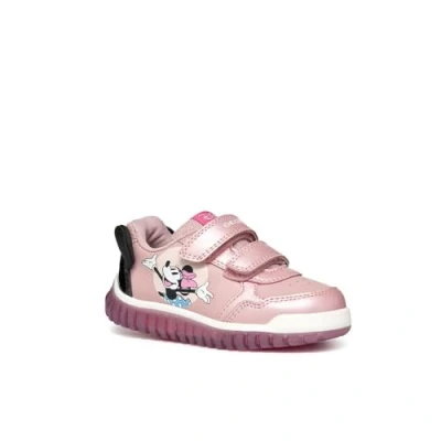Image of Geox Lightyloo GIRL Light UP Trainers for kids, Size: 7.5K, Old rose/black Imitation leather/ textile