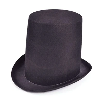Image of labreeze Black Stovepipe Top Hat Victorian Extra Tall Felt Book Week Fancy Dress