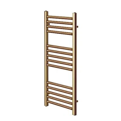 Image of Greened House Brushed Brass Straight Heated Towel Rail High Flat Central Heating Radiator (300mm W x 800mm H)
