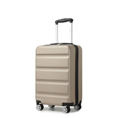 Image of Kono 20&quot; Cabin Luggage Suitcase Durable Hard Shell TSA Combination Lock 4 Dual Spinner Wheels Lightweight Hand Carry Travel Suitcases (Gold,55x35x22cm)