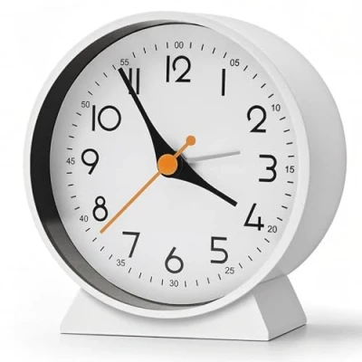 Image of Azyh Analog Alarm Clock with No Tick, Small Retro Desk Battery Operated, Table for Living Room Decor,Bedroom,Bedside Adults, Seniors, Kids