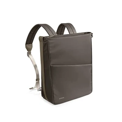 Image of tomtoc Convertible Tote Bag Laptop Backpack, Slim Water resistant College School Work Travel Casual Daypack Crossbody Shoulder Bookbag with Wide Top Open Compartment Fits 14 Inch