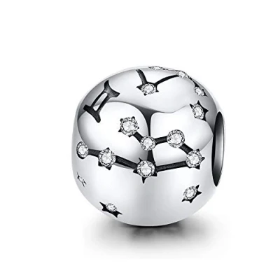 Image of 925 Sterling Silver Constellation Charm Gemini Birthday Anniversary Faith Letter DIY Christmas Love for Pandora Bracelet (Gemini(5.21 6.21))