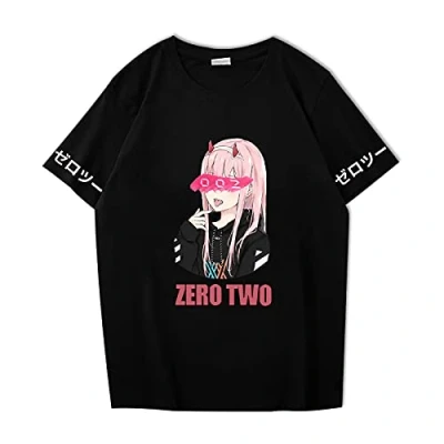 Image of flowereyes Darling in The FRANXX T Shirt Anime Harajuku Casual Sweatshirt Tops Zero Two Cosplay Costume Men Women