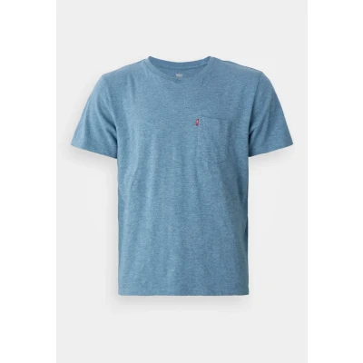Image of Levi&#039;s Mens Levis Classic Pocket T Shirt in Indigo Blue Cotton Size Medium