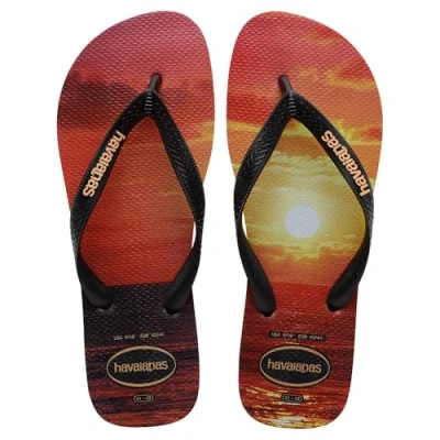 Image of Havaianas HYPE Unisex Pool shoes, Size: 6/6.5, Black/peach Synthetics
