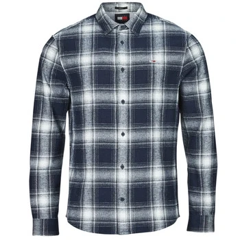 Image of Tommy Jeans Check Shirt Shirt, Men&#039;s, Size: Small, Dark night navy
