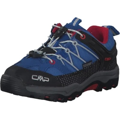 Image of CMP Kids Rigel Low Trekking Shoes WP Walking, Cobalt Stone Fire, 1 UK