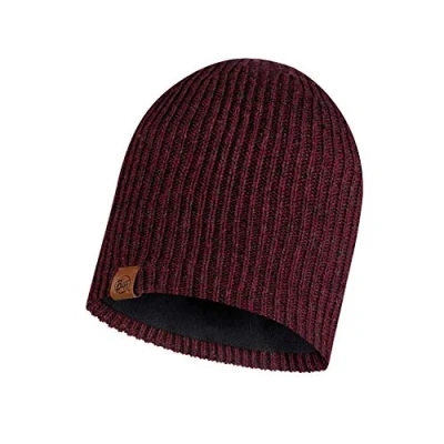Image of Buff Unisex Adult 116032.632.10.00 Knitted &amp; Polar HAT LYNE Maroon, One Size