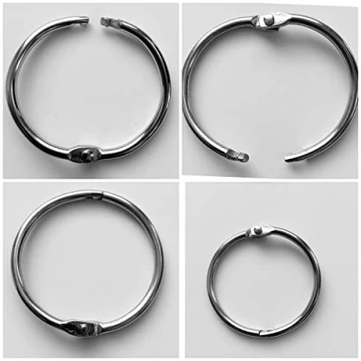 Image of 25mm Metal Book Rings, Loose Leaf Binders Rings 20 Pcs Inner Diameter Keychains Binding 2.5 cm Ring, for Memo Keychain Photo Album (Silver)